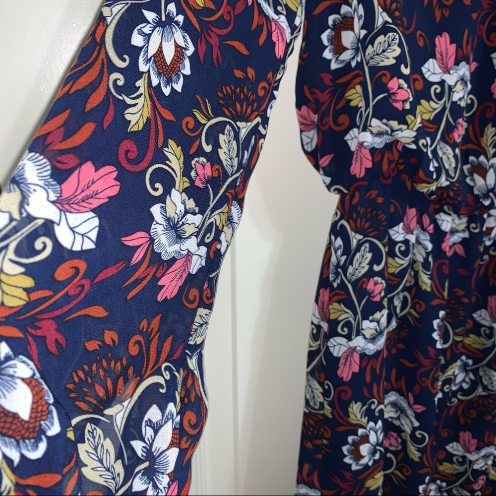 Nordstrom WAYF Navy Floral Dress SZ XS - Picture 6 of 14